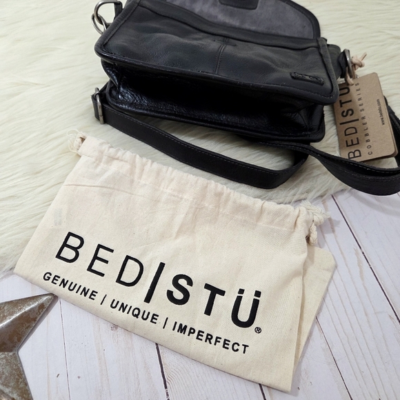 Bed Stu Occurrence Studded Black Crossbody Bag Distressed Handmade NEW NWT - Picture 8 of 9